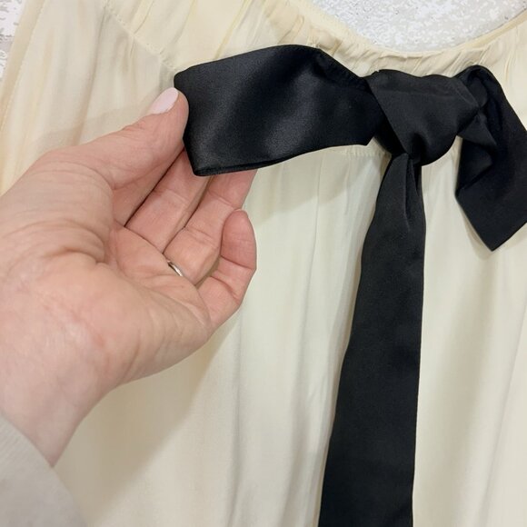 NWT Talbots Silk Sleeveless Blouse Top L Petite Bow‎ Romantic Career Colorblock - Picture 4 of 7